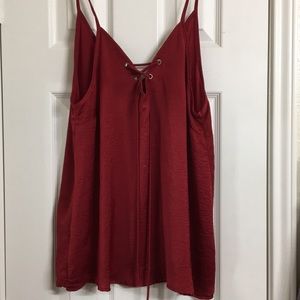 Style Rack- Deep v-neck burgundy shirt
